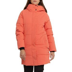 Killtec Quilted Long Parka‎ Puffer Insulated Winter Jacket Sz 8  Hooded Orange